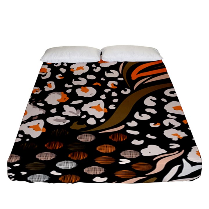 Trendy Mix Animal Skin Prints Fitted Sheet (King Size)