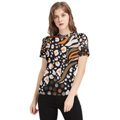 Trendy Mix Animal Skin Prints Women s Short Sleeve Rash Guard by Simbadda