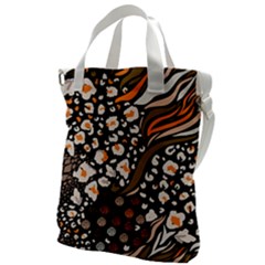 Trendy Mix Animal Skin Prints Canvas Messenger Bag by Simbadda