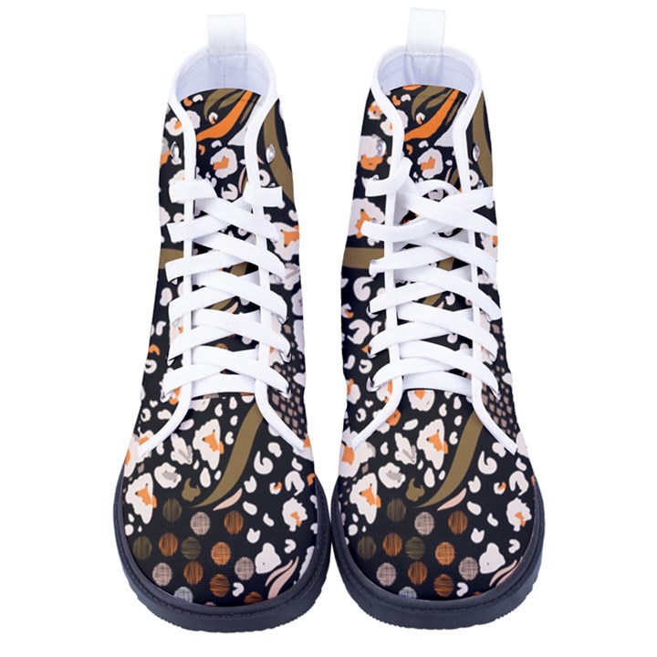 Trendy Mix Animal Skin Prints Kid s High-Top Canvas Sneakers