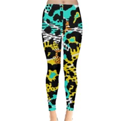 Seamless Leopard Wild Pattern Animal Print Everyday Leggings  by Simbadda