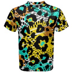 Seamless Leopard Wild Pattern Animal Print Men s Cotton Tee by Simbadda