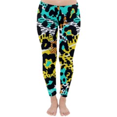 Seamless Leopard Wild Pattern Animal Print Classic Winter Leggings by Simbadda