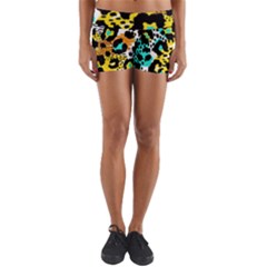 Seamless Leopard Wild Pattern Animal Print Yoga Shorts by Simbadda