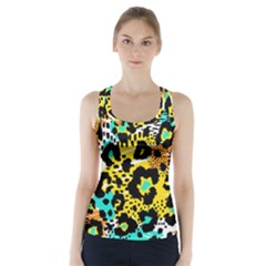 Seamless Leopard Wild Pattern Animal Print Racer Back Sports Top by Simbadda