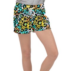 Seamless Leopard Wild Pattern Animal Print Women s Velour Lounge Shorts