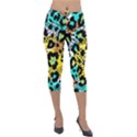 Seamless Leopard Wild Pattern Animal Print Lightweight Velour Capri Leggings  View1