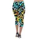 Seamless Leopard Wild Pattern Animal Print Lightweight Velour Capri Leggings  View2