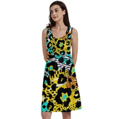 Seamless Leopard Wild Pattern Animal Print Classic Skater Dress by Simbadda