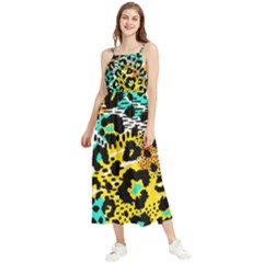 Seamless Leopard Wild Pattern Animal Print Boho Sleeveless Summer Dress by Simbadda