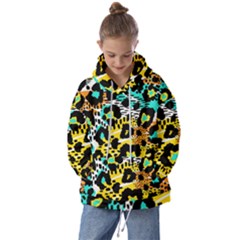 Seamless Leopard Wild Pattern Animal Print Kids  Oversized Hoodie