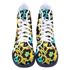 Seamless Leopard Wild Pattern Animal Print Kid s High-top Canvas Sneakers by Simbadda