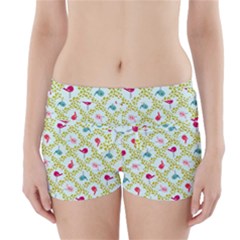 Birds Pattern Background Boyleg Bikini Wrap Bottoms by Simbadda