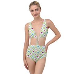 Birds Pattern Background Tied Up Two Piece Swimsuit by Simbadda