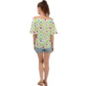 Birds Pattern Background Off Shoulder Short Sleeve Top View2