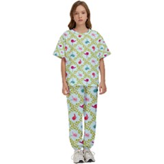 Birds Pattern Background Kids  Tee And Pants Sports Set by Simbadda