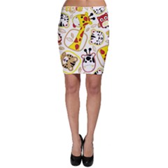 Vector Seamless Pattern Nice Animals Cartoon Bodycon Skirt by Simbadda