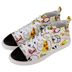 Vector Seamless Pattern Nice Animals Cartoon Men s Mid-top Canvas Sneakers