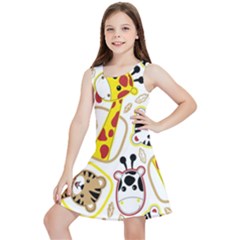 Vector Seamless Pattern Nice Animals Cartoon Kids  Lightweight Sleeveless Dress by Simbadda