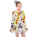 Vector Seamless Pattern Nice Animals Cartoon Kids  Long Sleeve Dress View1