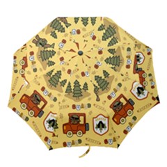 Seamless Pattern Funny Ranger Cartoon Folding Umbrellas by Simbadda