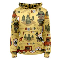 Seamless Pattern Funny Ranger Cartoon Women s Pullover Hoodie by Simbadda