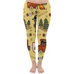 Seamless Pattern Funny Ranger Cartoon Classic Winter Leggings by Simbadda