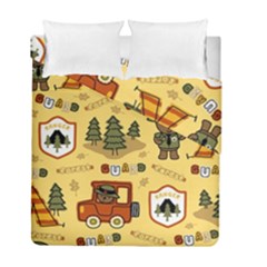 Seamless Pattern Funny Ranger Cartoon Duvet Cover Double Side (full/ Double Size) by Simbadda