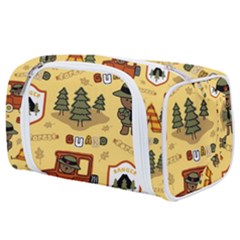 Seamless Pattern Funny Ranger Cartoon Toiletries Pouch by Simbadda