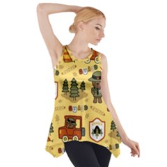 Seamless Pattern Funny Ranger Cartoon Side Drop Tank Tunic by Simbadda