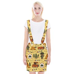 Seamless Pattern Funny Ranger Cartoon Braces Suspender Skirt by Simbadda