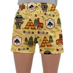 Seamless Pattern Funny Ranger Cartoon Sleepwear Shorts by Simbadda