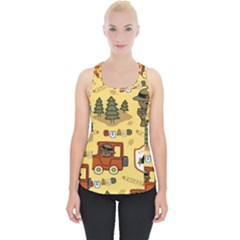 Seamless Pattern Funny Ranger Cartoon Piece Up Tank Top by Simbadda