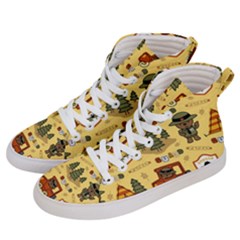 Seamless Pattern Funny Ranger Cartoon Women s Hi-top Skate Sneakers by Simbadda