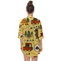 Seamless Pattern Funny Ranger Cartoon Open Front Chiffon Kimono View2