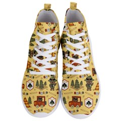 Seamless Pattern Funny Ranger Cartoon Men s Lightweight High Top Sneakers by Simbadda