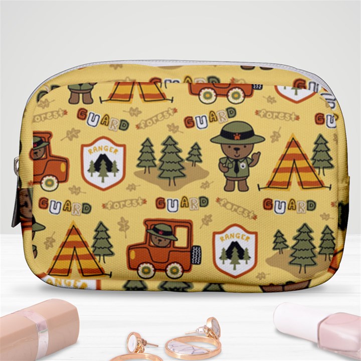 Seamless Pattern Funny Ranger Cartoon Make Up Pouch (Small)