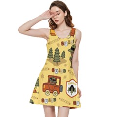 Seamless Pattern Funny Ranger Cartoon Inside Out Racerback Dress by Simbadda