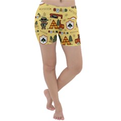 Seamless Pattern Funny Ranger Cartoon Lightweight Velour Yoga Shorts by Simbadda