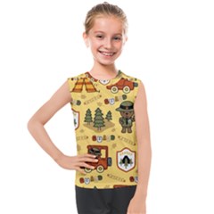 Seamless Pattern Funny Ranger Cartoon Kids  Mesh Tank Top by Simbadda