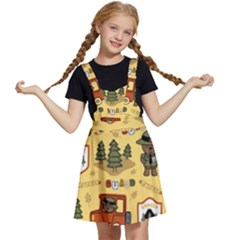 Seamless Pattern Funny Ranger Cartoon Kids  Apron Dress by Simbadda