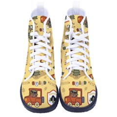 Seamless Pattern Funny Ranger Cartoon Women s High-top Canvas Sneakers by Simbadda