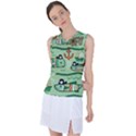 Seamless Pattern Fishes Pirates Cartoon Women s Sleeveless Sports Top View1