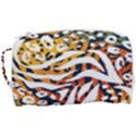 Abstract Geometric Seamless Pattern With Animal Print Toiletries Pouch View3