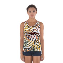 Abstract Geometric Seamless Pattern With Animal Print Sport Tank Top  by Simbadda