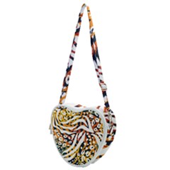 Abstract Geometric Seamless Pattern With Animal Print Heart Shoulder Bag by Simbadda