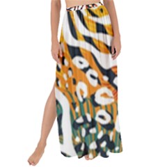 Abstract Geometric Seamless Pattern With Animal Print Maxi Chiffon Tie-up Sarong by Simbadda