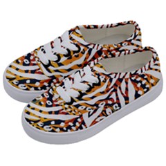 Abstract Geometric Seamless Pattern With Animal Print Kids  Classic Low Top Sneakers