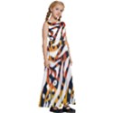 Abstract Geometric Seamless Pattern With Animal Print Kids  Satin Sleeveless Maxi Dress View3