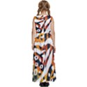 Abstract Geometric Seamless Pattern With Animal Print Kids  Satin Sleeveless Maxi Dress View4